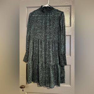 Lantern Sleeve Green Dress